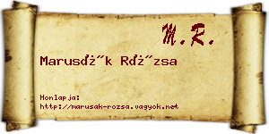 Marusák Rózsa névjegykártya
