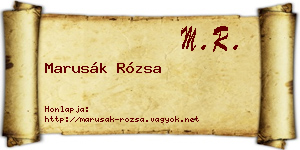 Marusák Rózsa névjegykártya
